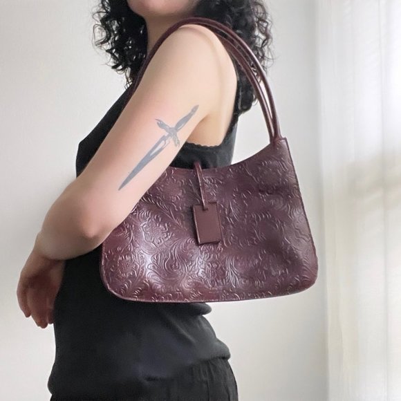 Victoria's Secret Leather Embossed Structured Shoulder Bag - Picture 1 of 2
